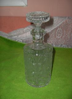 Vintage Lead Crystal Liquor Decanter Sunflowers Glass with Stopper