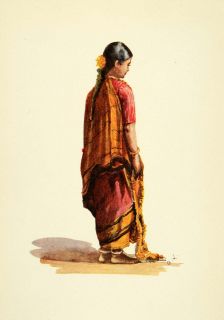 1914 Print Lady Lawley Mahratta Brahman Girl Thanjavur Silk Sari