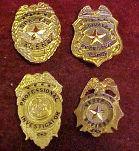 Old Antique Detective Magazine Private Eye Agent Investigator Badges