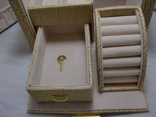 Leather Jewelry Case Box Organizer Display Travel Portable Tray 3