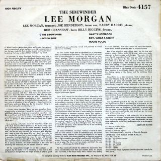 Lee Morgan The Sidewinder LP Blue Note BLP 4157 US 1964 Jazz NY RVG
