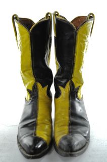 VINTAGE   Tony Lama   2 Tone Leather   Cowboy Boots   Mens 8 (D)