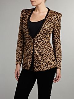 Jolie Moi Leopard print blazer jacket Brown   House of Fraser