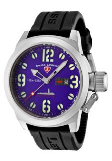Swiss Legend Watch 10543 011 Mens Submersible Violet Blue Dial Black