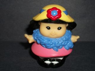 Fisher Price Little People Tea Party Sonya Lee Girl Pink Dress Blue