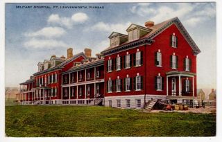 Postcard of The Military Hospital in ft Leavenworth Kansas