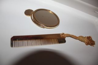 Judith Leiber Vtg Gold Comb Purse Mirror