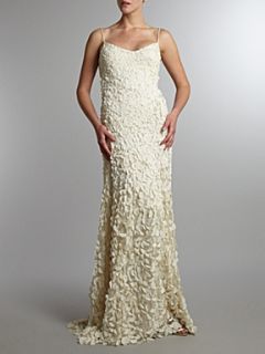 THEIA Applique maxi bridal gown Ivory   