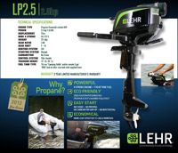 Lehr LP2 5S Propane Powered Outboard Boat Motor 2 5 HP Short Shaft New