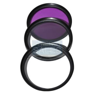 UV CPL FLD Filter Set + Accessory Lens Hood for Canon PowerShot SX40