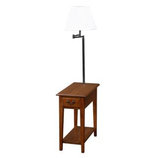 Leick Favorite Finds Chairside Lamp Table in Medium Oak 9037MED