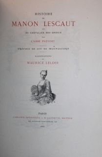 de Manon Lescaut Chevalier Des Grieux EX Chine Maurice Leloir