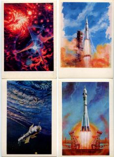 1978 Space Star Ways Leonov Sokolov 32 Postcards