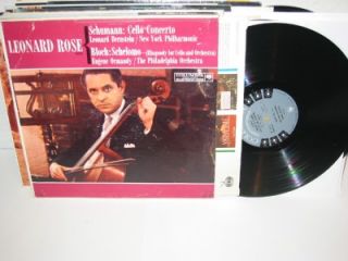 Leonard Rose Schumann Cello Bloch Schelomo LP Ormandy