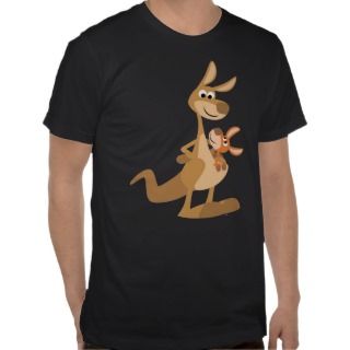 Cute Cartoon Kangaroo Mum and Joey T Shirt