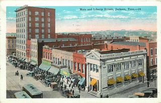 TN Jackson Main Liberty St Corner C 1931 T3801