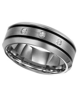 Triton Tungsten Ring, Diamond Wedding Band (1/10 ct. t.w.)   Rings