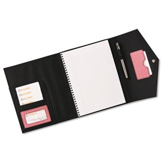 Rolodex Journal Spiral Notebook Faux Leather Snap Close File Pocket
