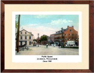 Public Square C 1900 Lewistown PA 11 x 14 Matted Print