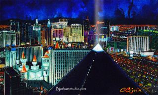 Cbjork Vegas Original Art Luxor Hotels Gambling Casino Slot Machine