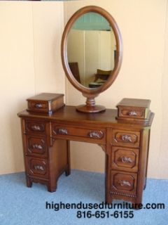 Davis Cabinet Walnut Lillian Russell Vanity w Mirror