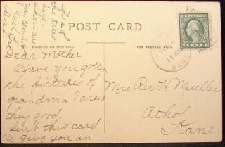 Bethany College Campus Lindsborg Kansas KS Antique 1919 Postcard