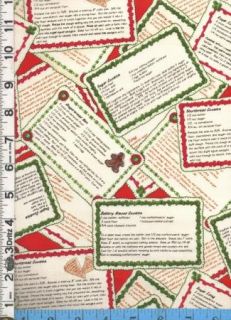 Fabric Wilmington Christmas Cookie Jar Treats Recipe Cards Toss