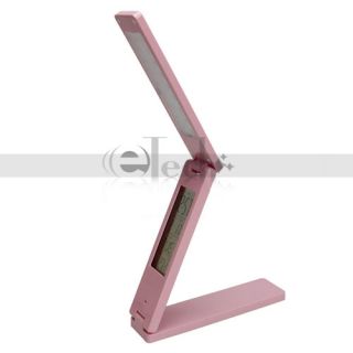 2W Metal Folding 18LED Eye Protection Table Lamp Silver Pink