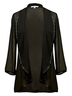 Chesca Satin trim chiffon jacket Black   