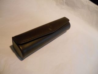 Buxton Leather Long Double Lipstick Case Mirror Brown