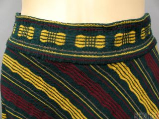 Vtg 70s Linea Italia Wool Sweater Knit Skirt Suit S