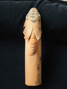 Japan Japanese Artisan Hand Carved Wood Hawk Bird Sculpture Signed