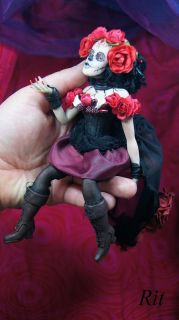 Lisa Dias de Los Muertos OOAK Doll by Rit
