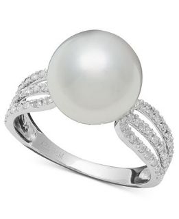 Belle de Mer Pearl Ring, 14k White Gold Cultured Freshwater Pearl (10