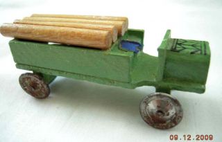 Ant Wooden Logging Toy Truck Metal Wheels German Wagon
