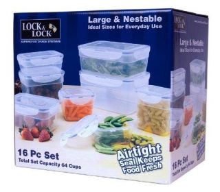 Lock & Lock HPL343S16 16 Piece Polypropylene Food Storage Container