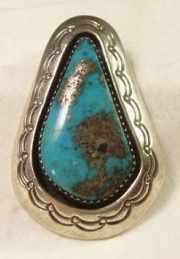 Sterling Silver Turquoise Pendant by Milton Tsosie Navajo Native