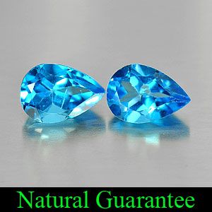 99 Ct Matching Pair Natural London Blue Topaz Gemstone Brazil