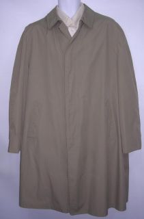 London Fog Tan Khaki Unlined Raincoat Rain Coat 44 R