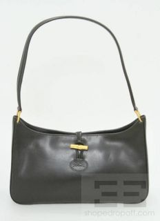 Longchamp Black Leather Roseau Shoulder Bag