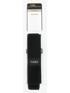 Timex 16 20mm Black Nylon Velcro Long Watch Band Q7B819