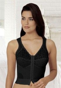 LN Comfort Choice 36h Long Line Lace Bra Front Hook Close Back Support