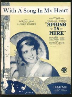 Spring Is Here 1930 with A Song in My Heart Movie Vintage Sheet Music