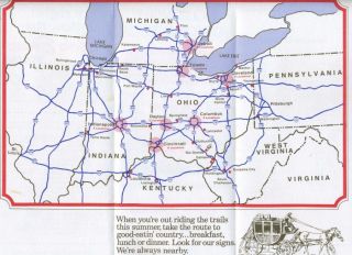 Bob Evans Brochure and Location Map 1970S