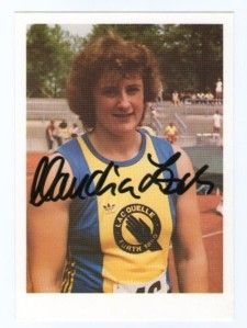 Claudia Losch West Germany Olympic Gold Medalist Signed Postcard Shot