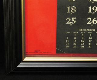 Rolf Armstrong 1942 Jewel Flowers Autographed Calendar Complete Framed