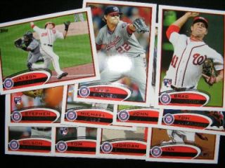 2012 Topps Series 1 Washington Nationals Team Set 11 Cards in Mint
