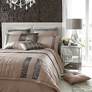 Kylie Minogue Safia bed linen in truffle   