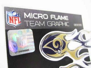 NFL St Louis Rams St Licensed Micro Flames Sticker
