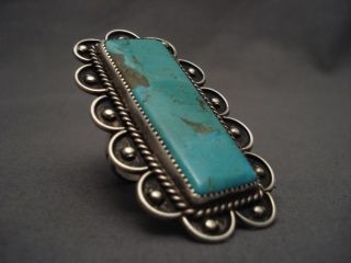 Gigantic Old Navajo Royston Turquoise Silver Ring Size 12 5 1970S